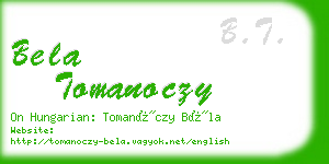 bela tomanoczy business card